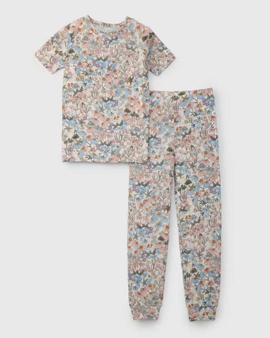 Ensemble de pyjama d'été TENCEL™ à manches courtes et pantalon long - Jardin anglais