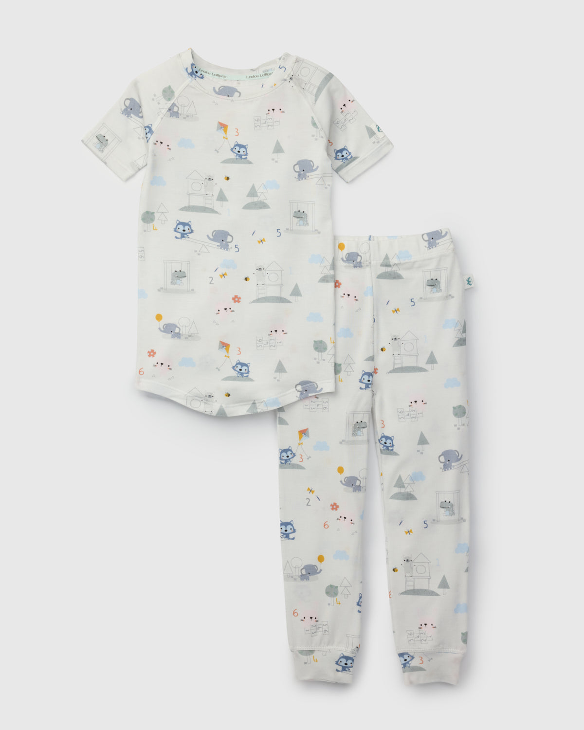 Ensemble de pyjama d'été TENCEL™ à manches courtes et pantalon long - Mini Mathletes