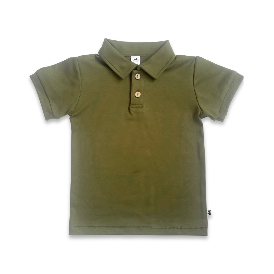 Polo enfant en bambou | Olive