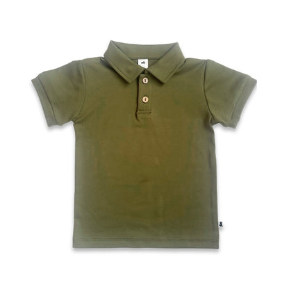 Polo enfant en bambou | Olive