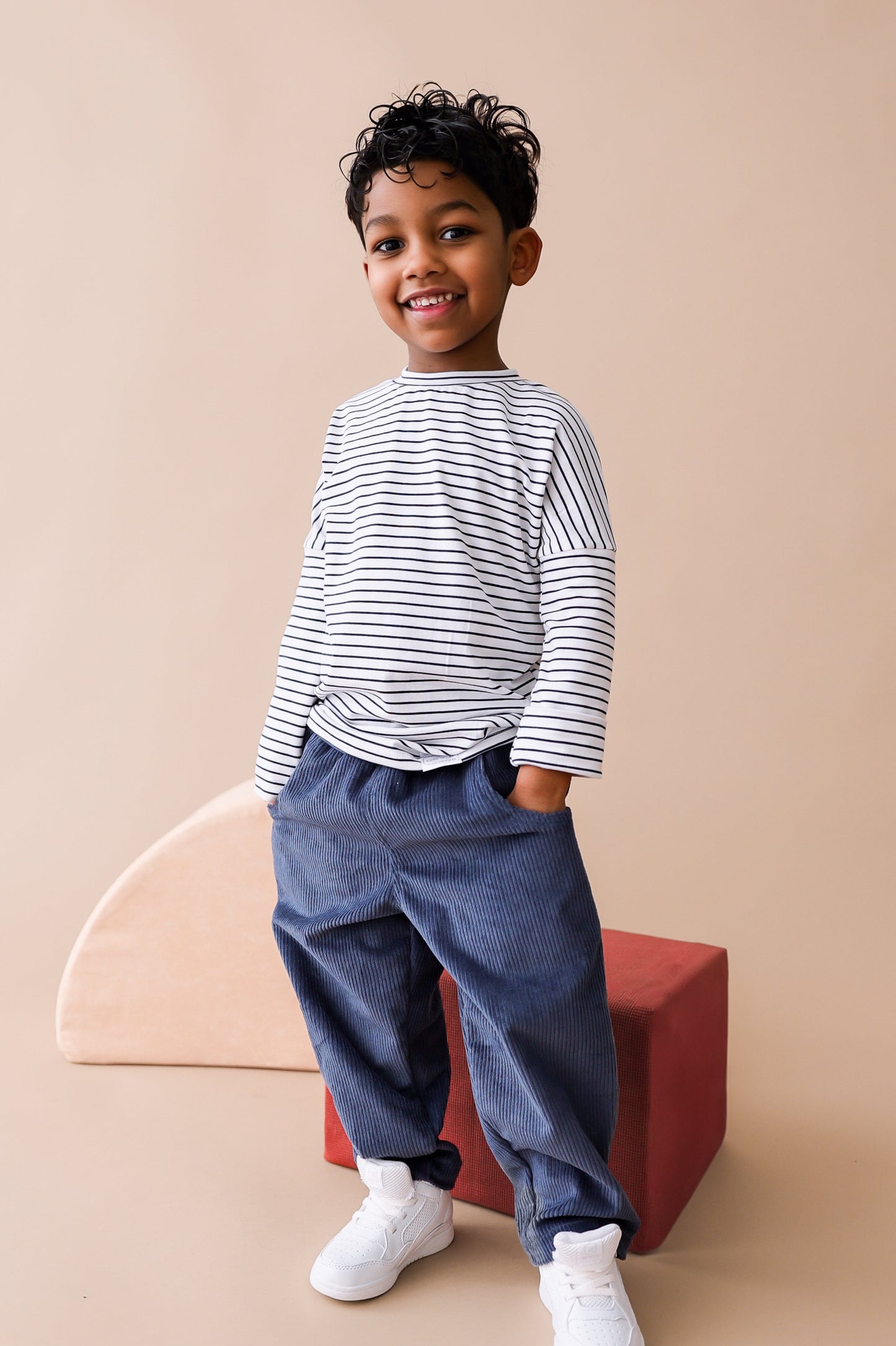 Grow With Me Shirt | Navy Stripes