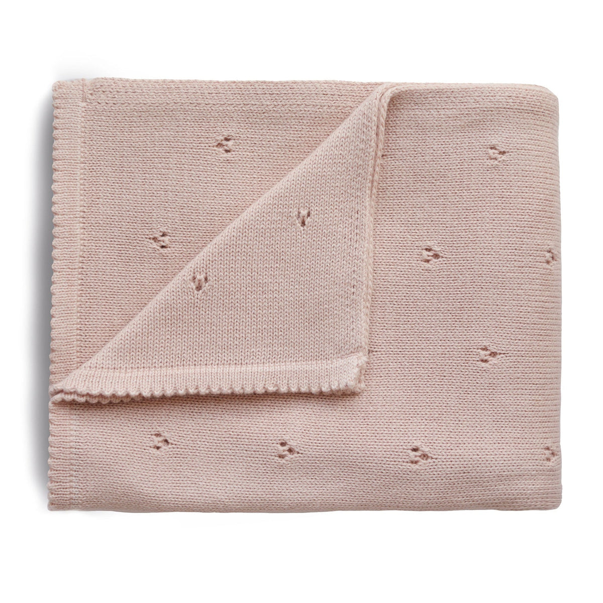 Knitted Pointelle Baby Blanket