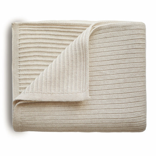 Couverture en tricot côtelé pour bébé, coton biologique