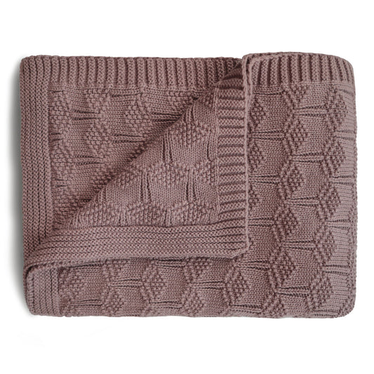 Organic Cotton Knitted Honeycomb Baby Blanket