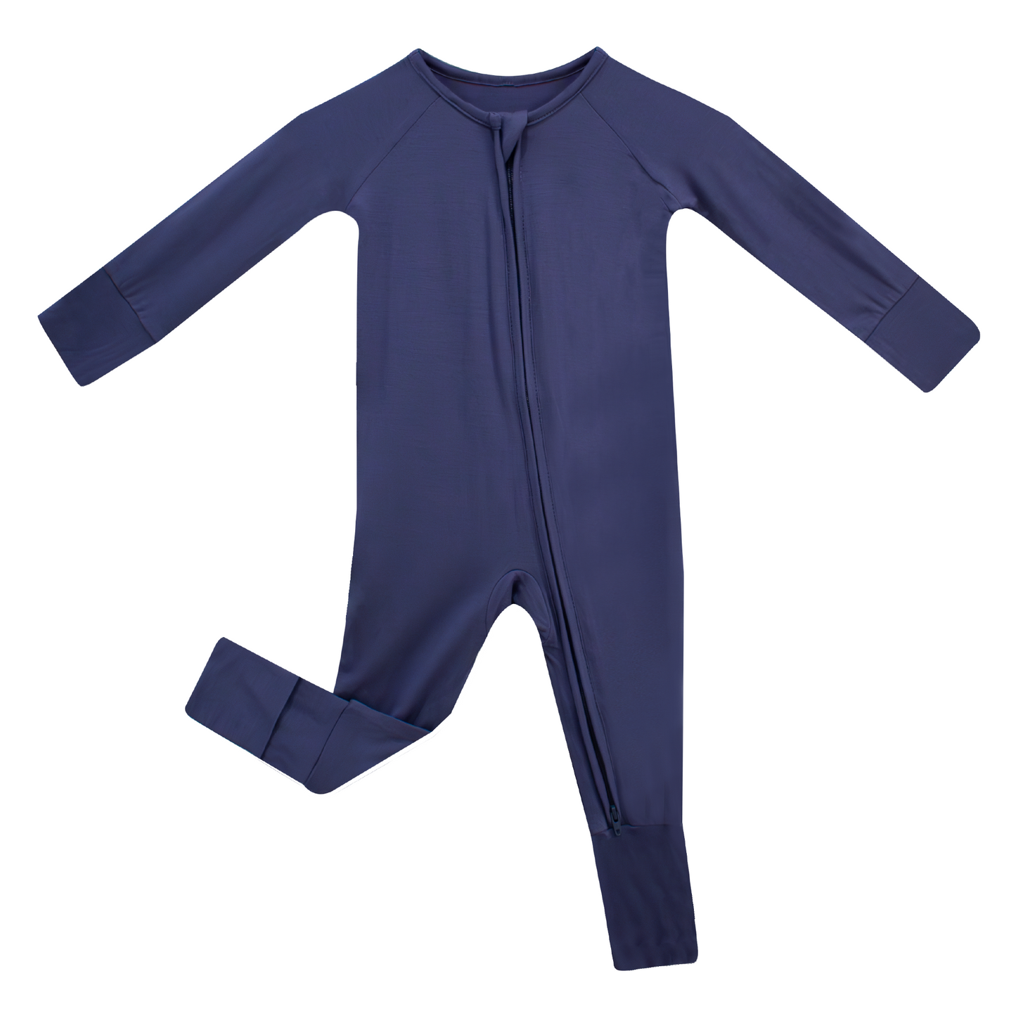 Muted Navy Bamboo Convertible Zippered Romper