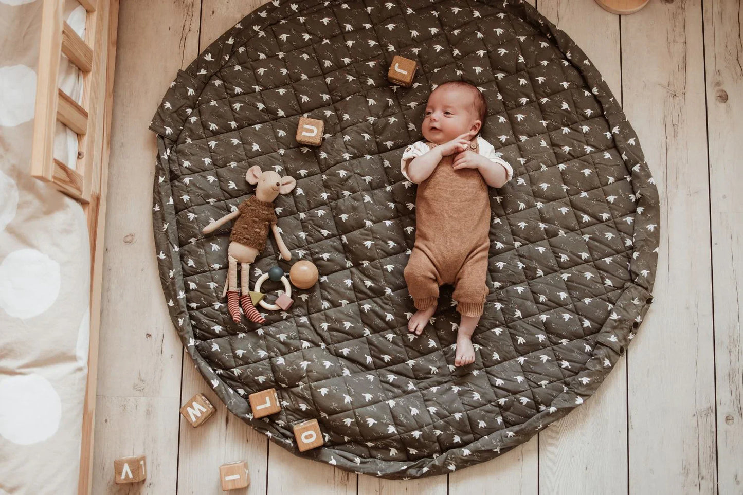 Tapis et sac bébé doux bio | Oiseaux | play&go