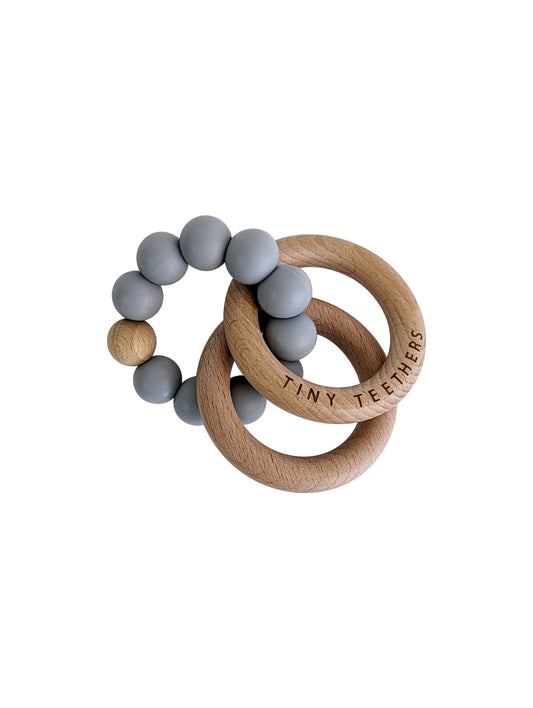 Wooden Rattle Teething Rings – Beech & Silicone
