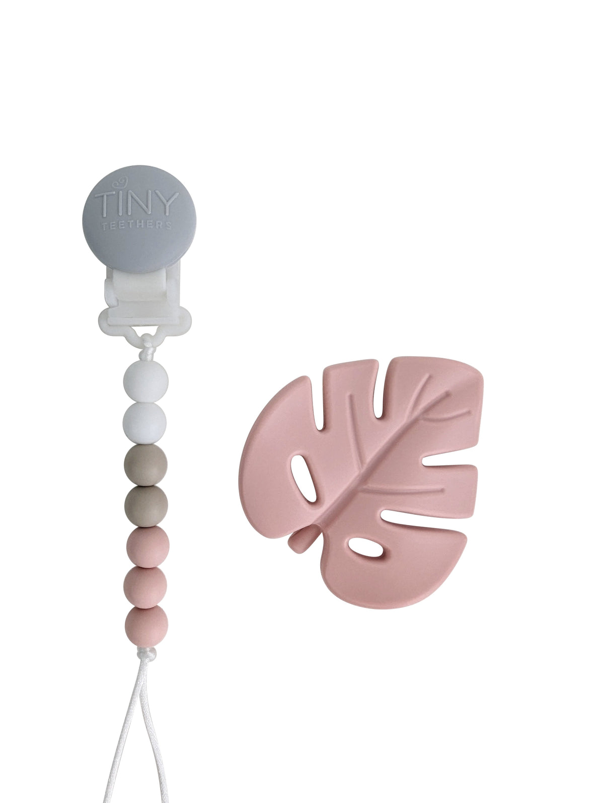 Leaf Silicone Teether on a Beaded Strand