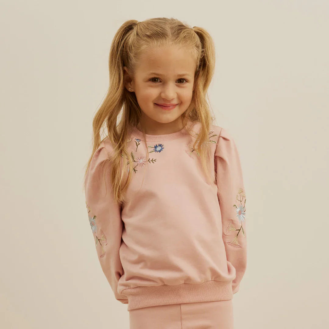 Sweatshirt et Leggings | Broderie florale rose | Miles the Label