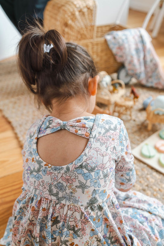Robe patineuse à manches courtes - Jardin anglais