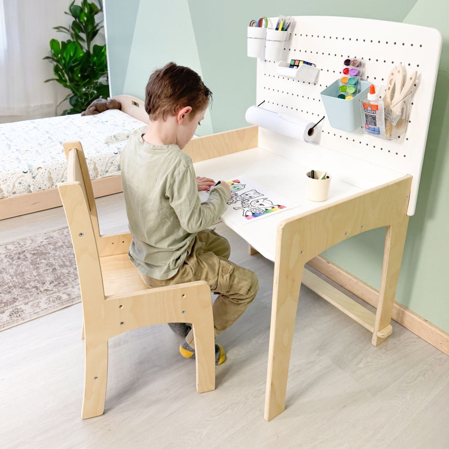 LUMEN - Bureau et chaise pour enfant | Table d'étude à hauteur réglable