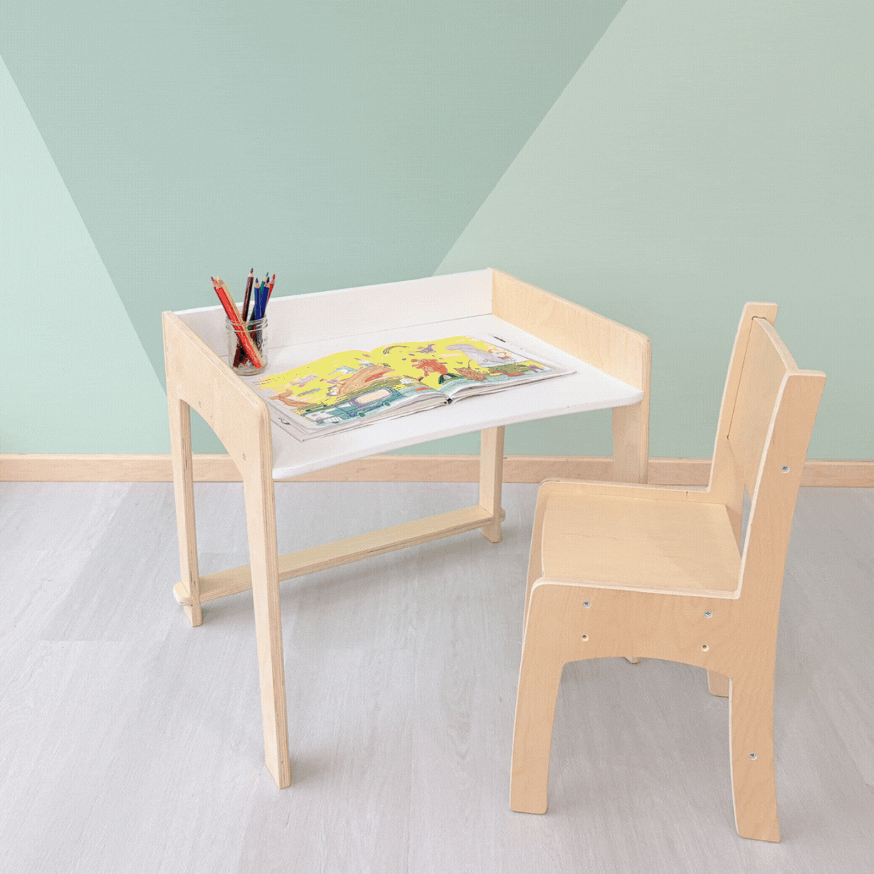 LUMEN - Bureau et chaise pour enfant | Table d'étude à hauteur réglable