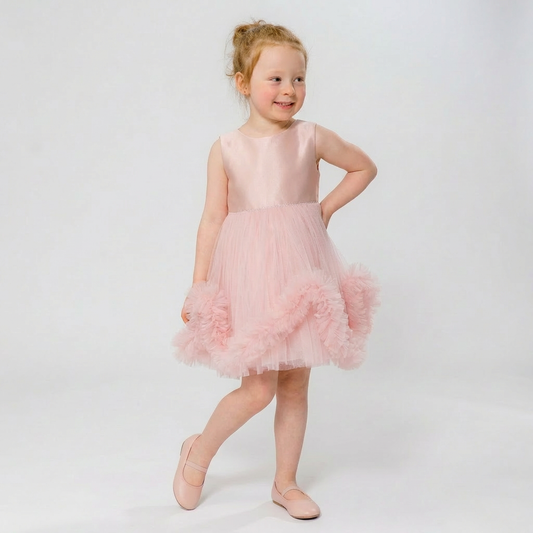 Blush Cloud Satin & Tulle Formal Dress