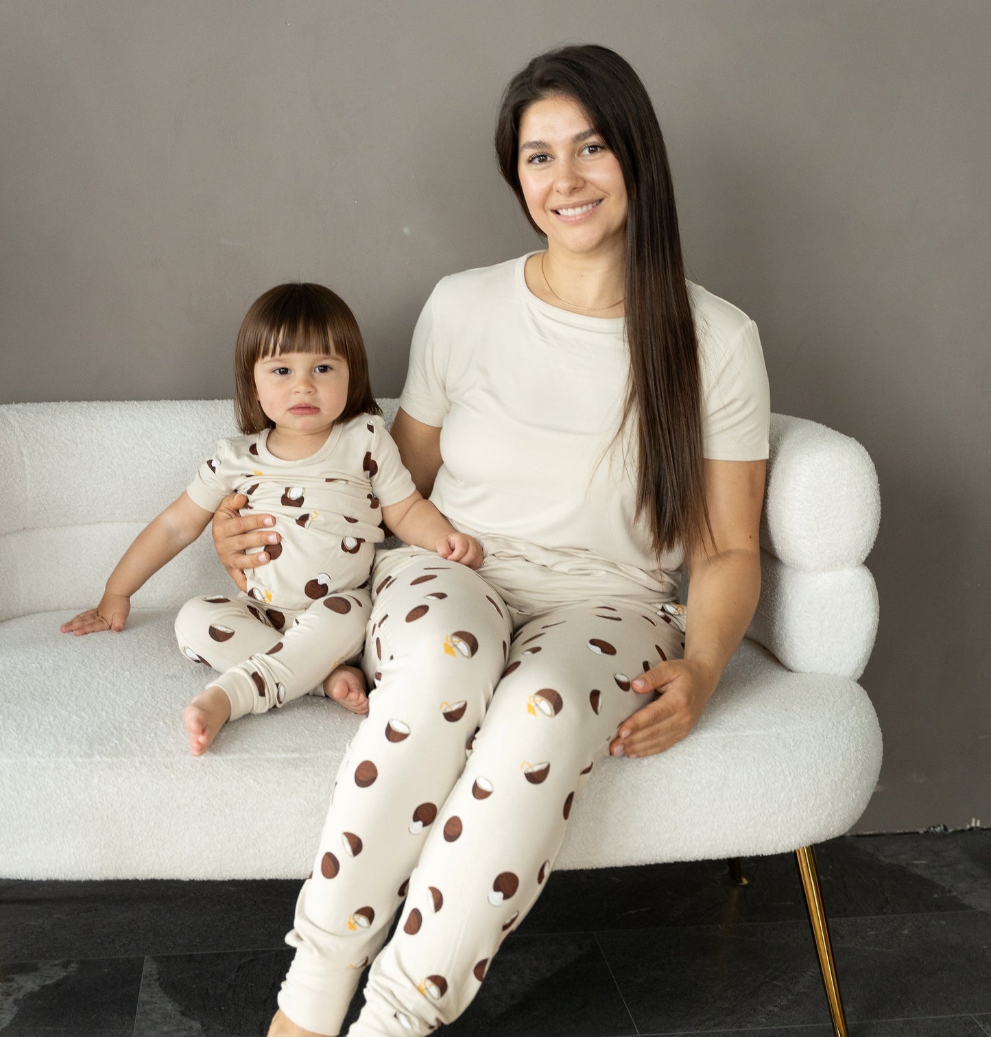 Bamboo Short Sleeve Pajama Set (Coconut Print)