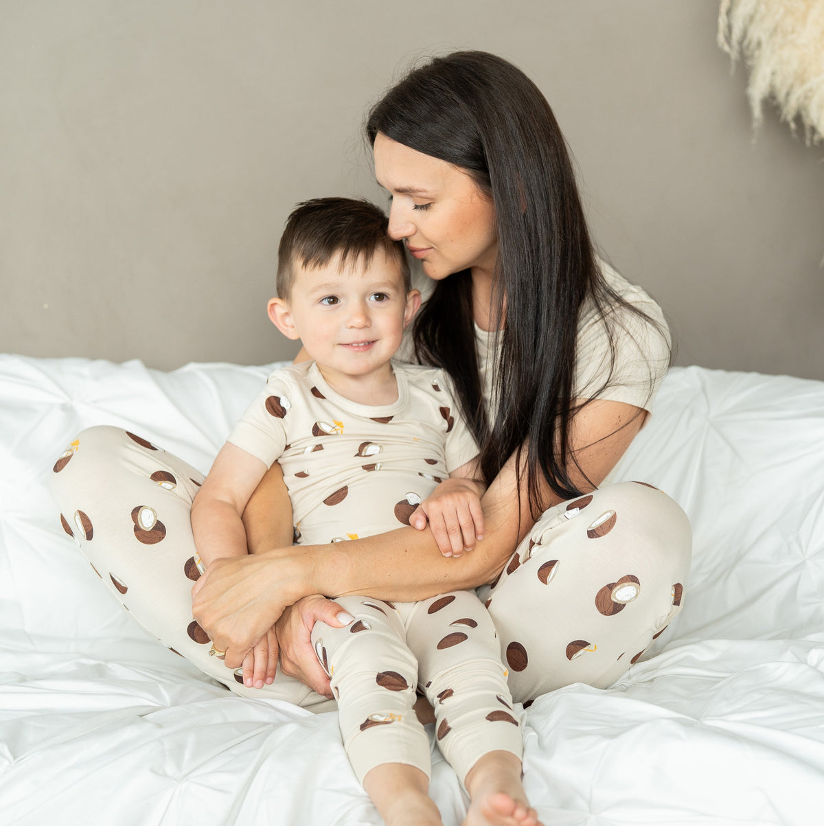 Bamboo Short Sleeve Pajama Set (Coconut Print)