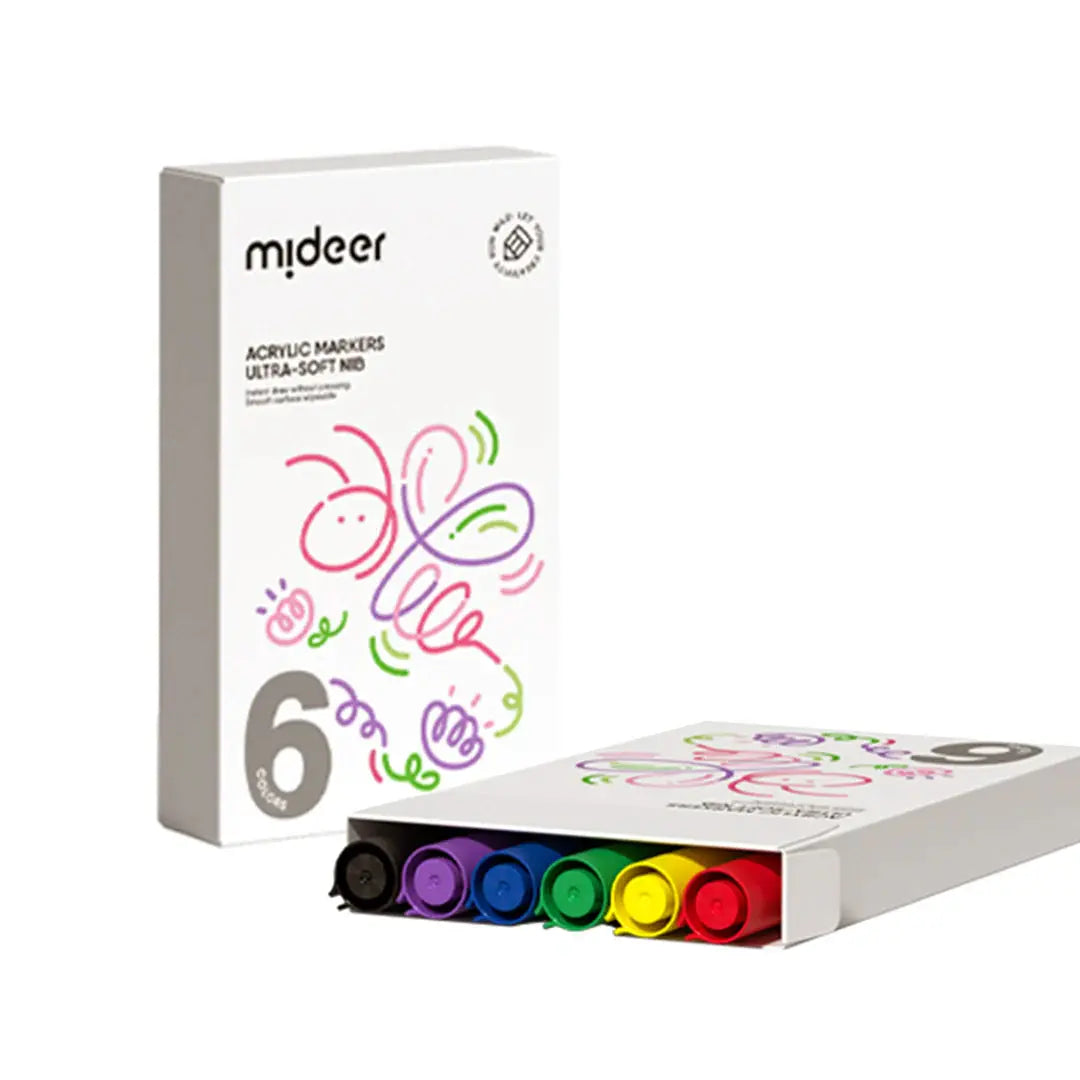 Acrylic Markers - Ultra-Soft Nib 6 Colors