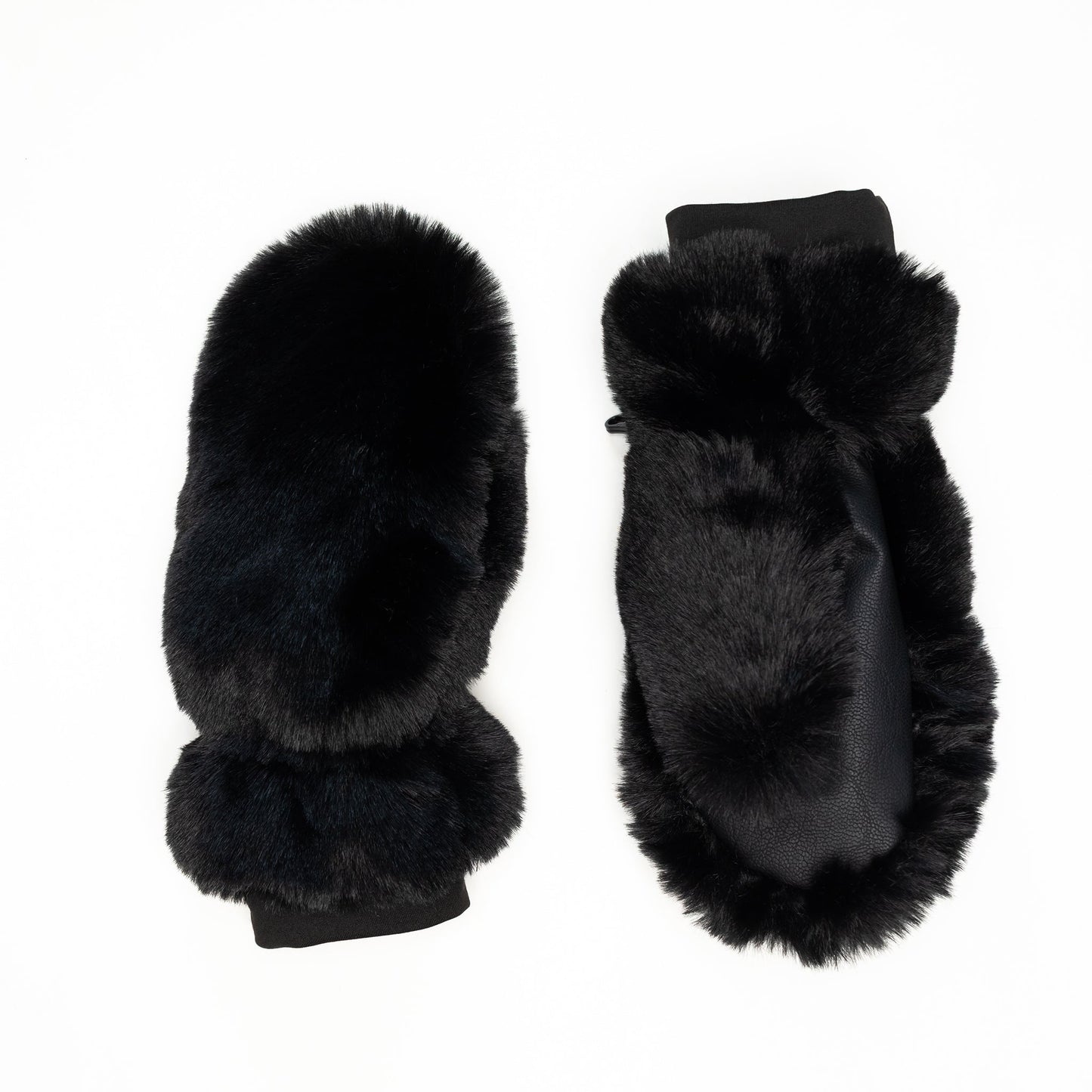 Mitaine en fausse fourrure noir de jais Wonder Fluff Girl
