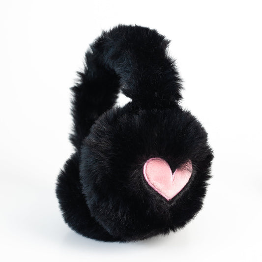 Cache-oreilles en fausse fourrure Midnight Heart