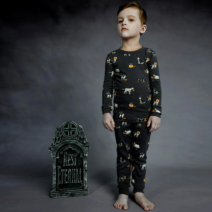Ensemble de pyjama Howl-oween sur asphalte | Petit Lem
