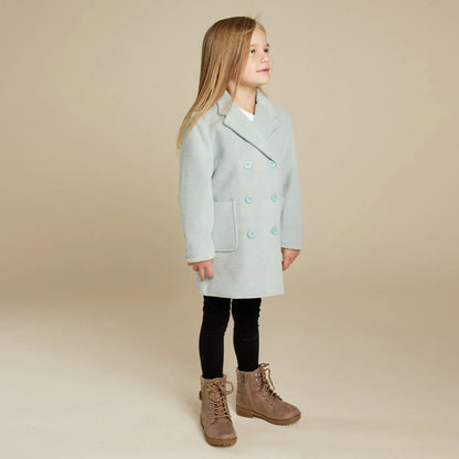 Manteau croisé Cloud Blue pour fille | Miles The Label