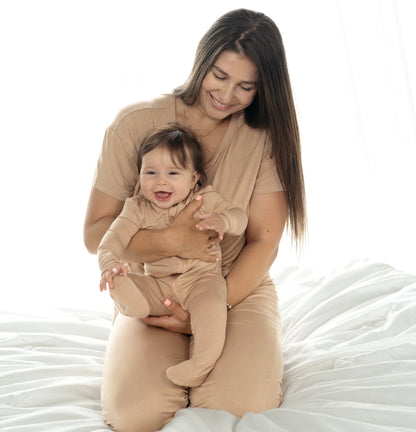 Rayon from Bamboo Footies with Two Way Zipper (Maple Sugar)