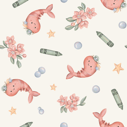 Shrimp & Crayon Reversible Bandana Bib