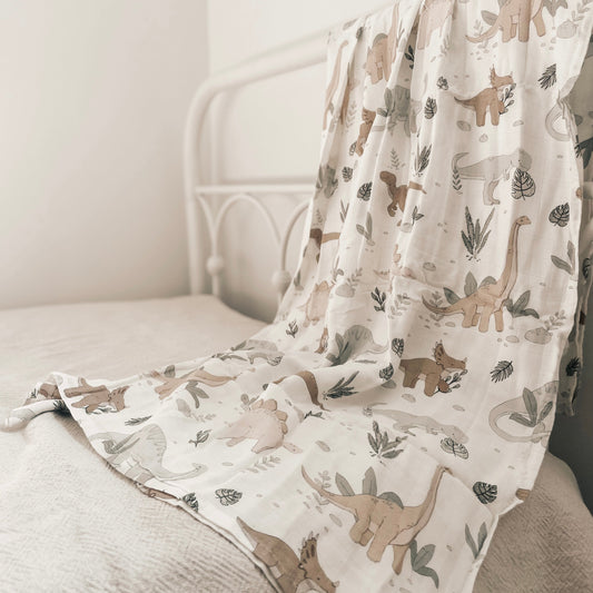 Création Jade Bamboo & Cotton Muslin - Dinosaur Antoine