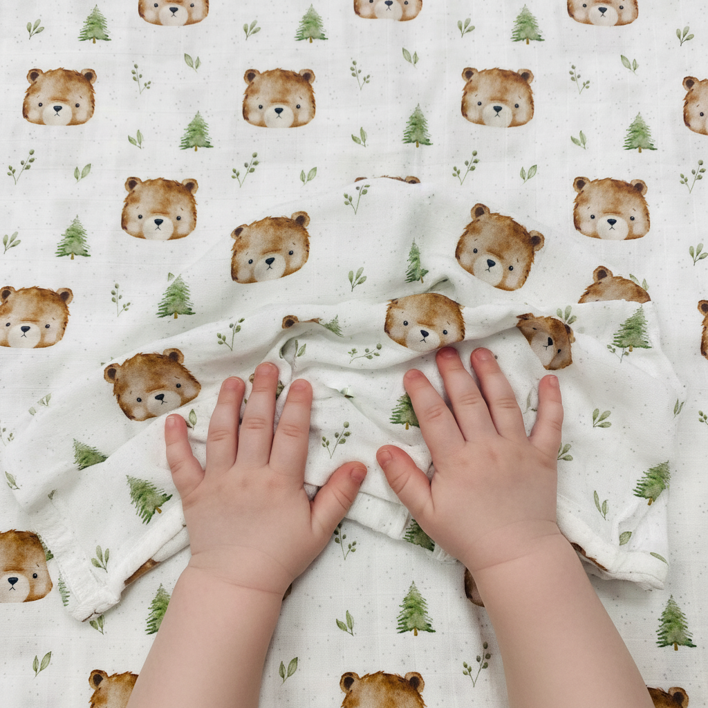 Mousseline Création Jade - bambou et coton - Ours