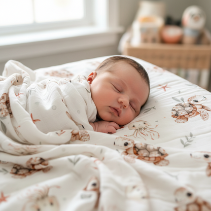 Mousseline bambou et coton - Tatiana la tortue