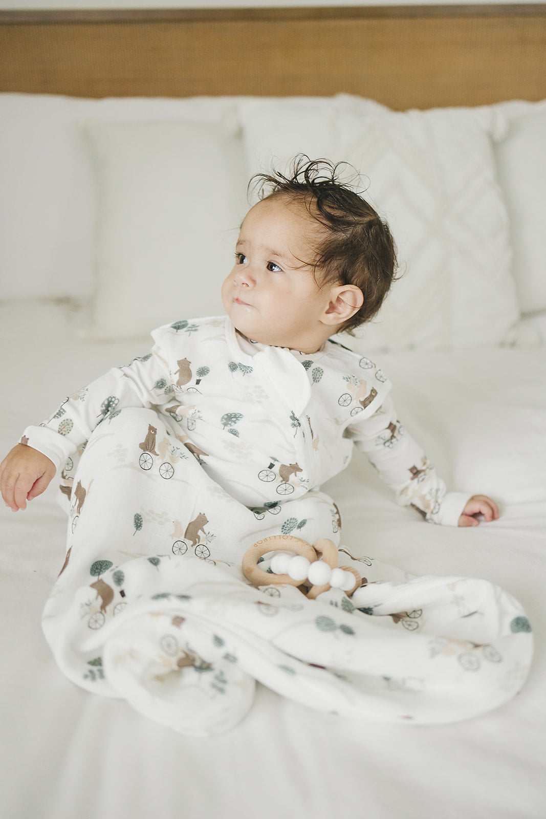 Baby Bamboo Muslin Sleep Sack 0.5 TOG - Bears on Bikes