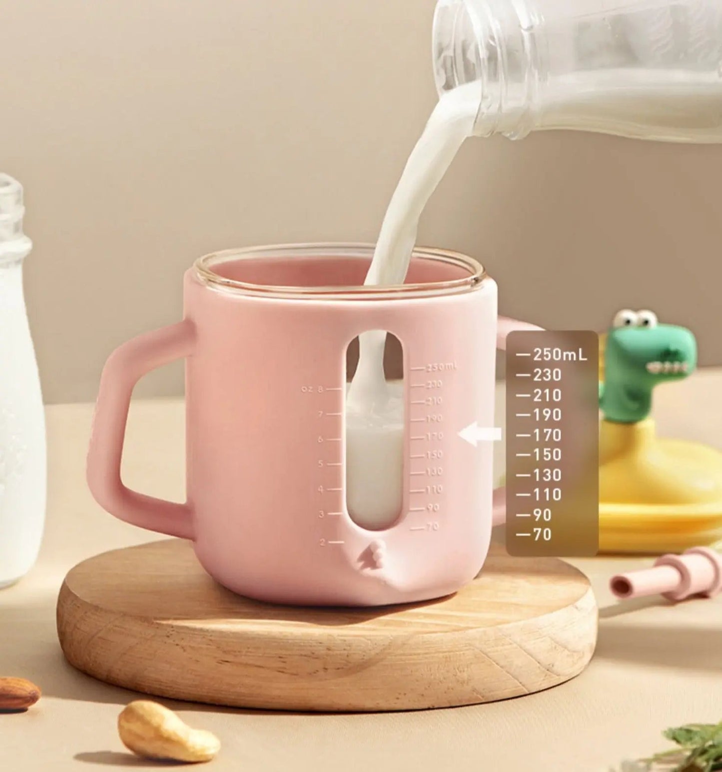 T-Rex Glass Milk Cup 250ml