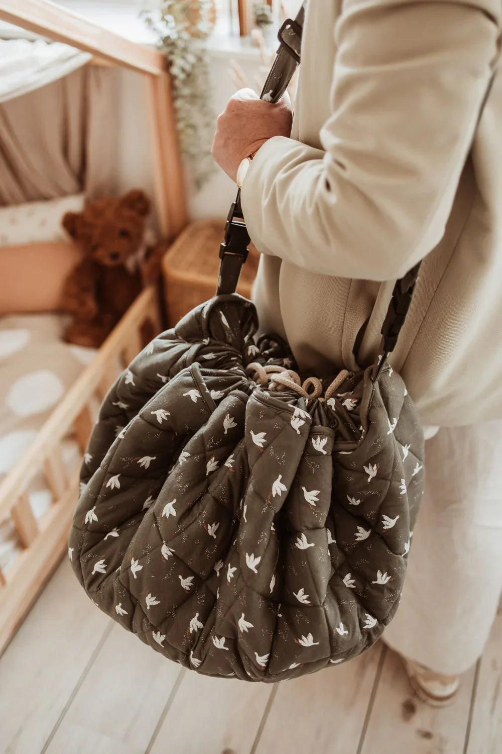 Tapis et sac bébé doux bio | Oiseaux | play&go
