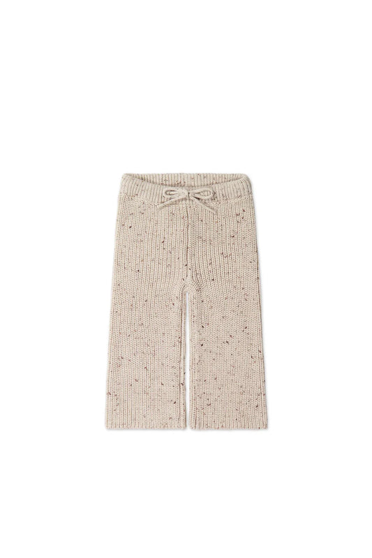 Pantalon tricoté OG Morgan - Mélange de laine flocons de loup avoine | Jamie Kay