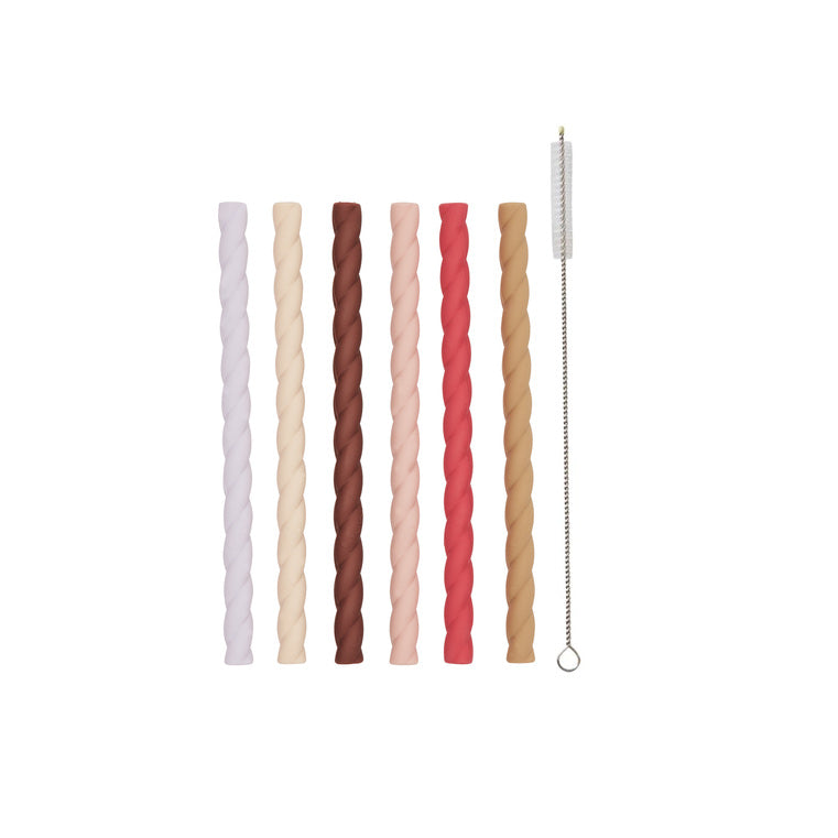 Paille en silicone Mellow – Lot de 6 – Couleurs chaudes