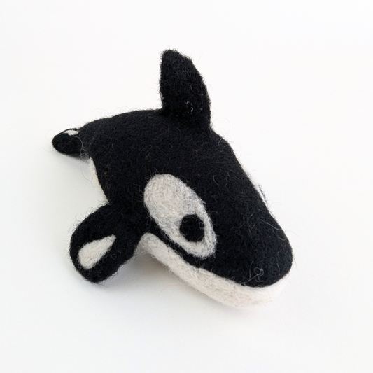 Handcrafted Felted Orca Whale Plush