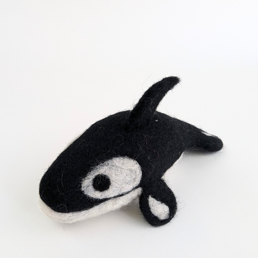 Handcrafted Felted Orca Whale Plush