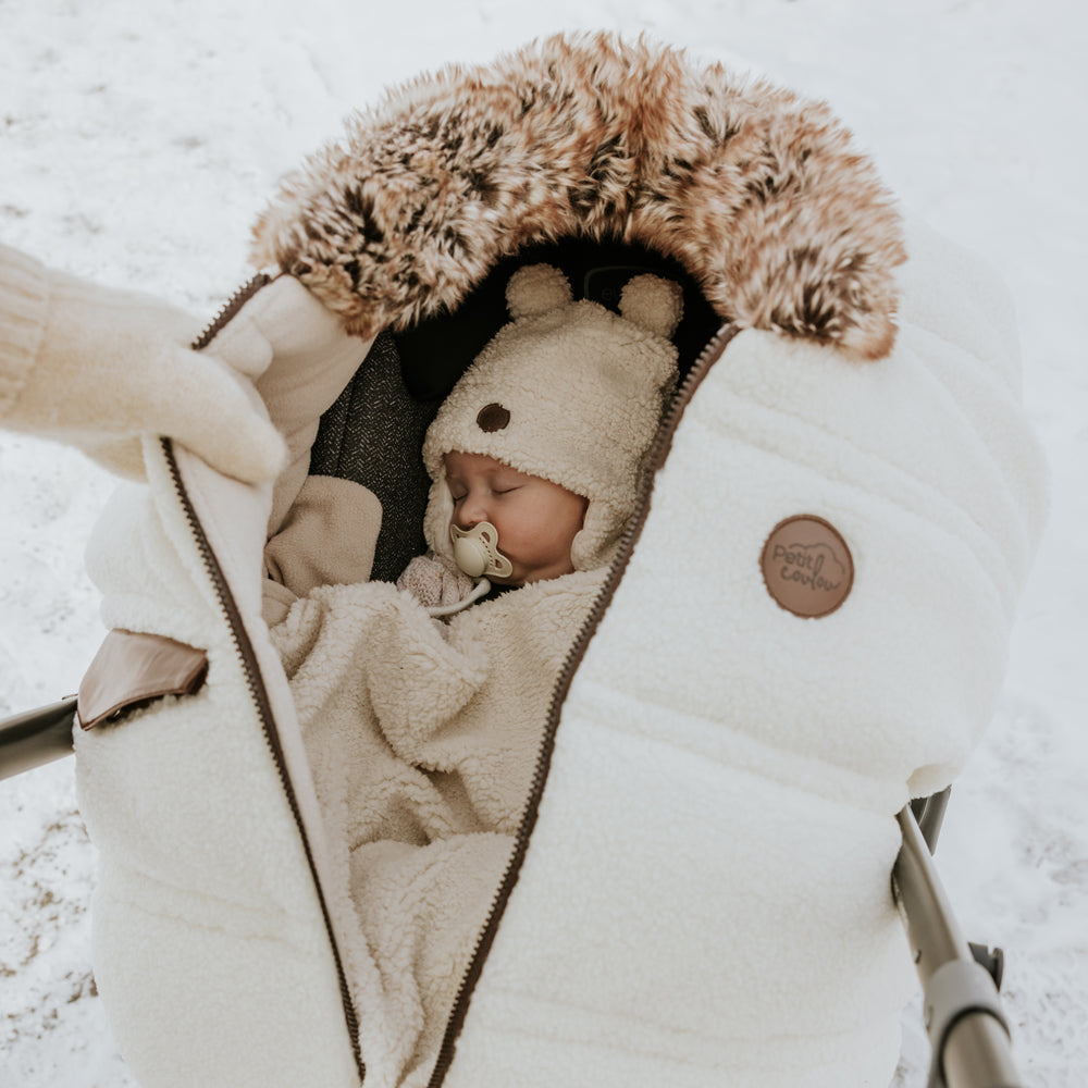 Petit coulou Sherpa Teddy Bear Gift Set for Baby (4 accessories)