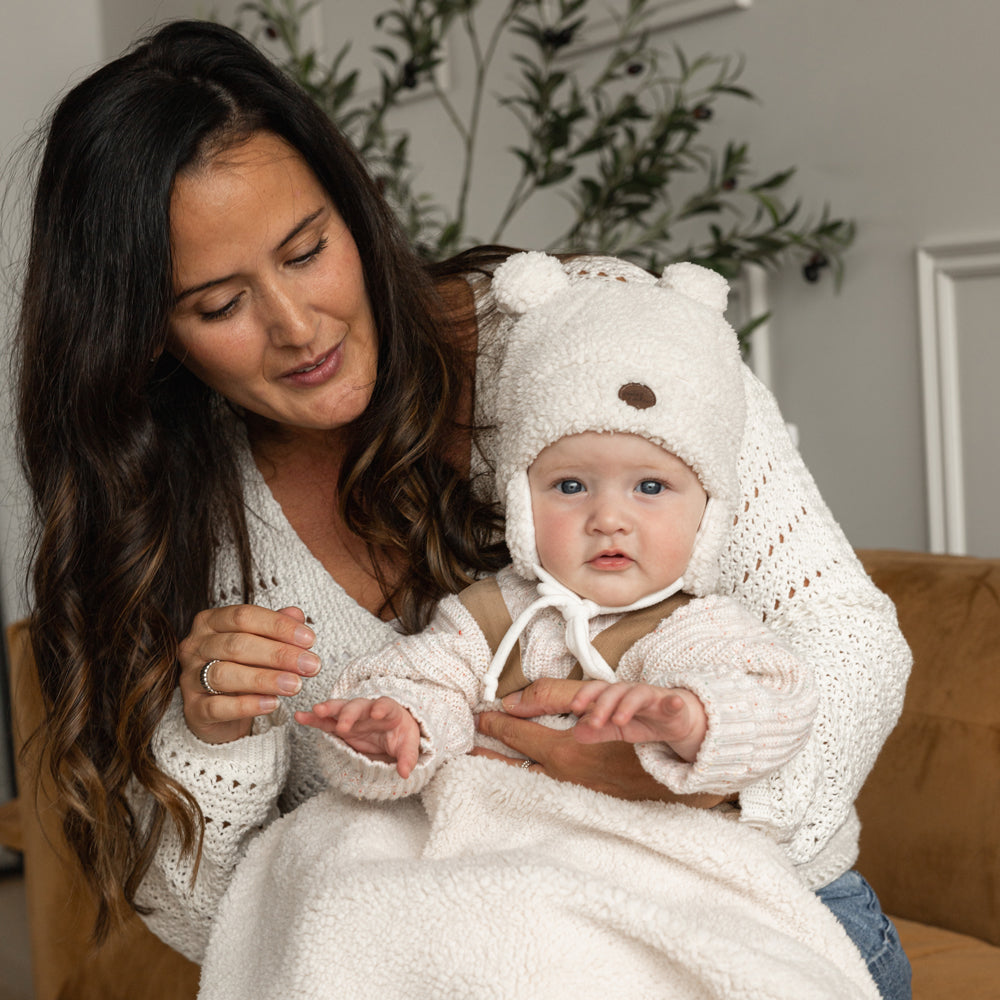 Petit coulou Sherpa Teddy Bear Gift Set for Baby (4 accessories)