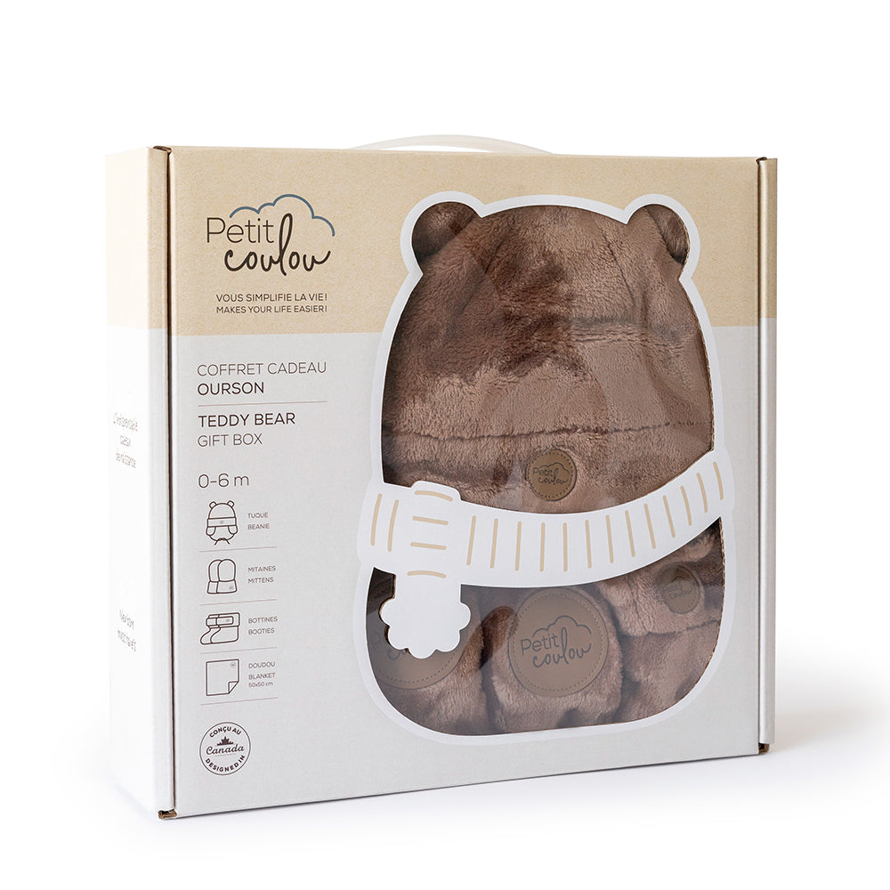 Petit coulou Minky Bear Gift Set for Baby (4 accessories)