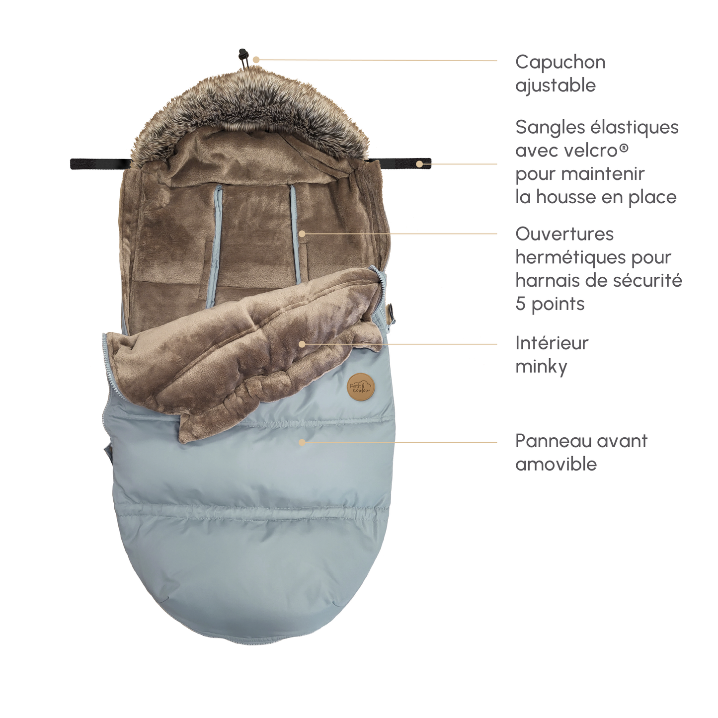 Petit coulou Footmuff cover for pram and stroller (-30°C to 10°C)