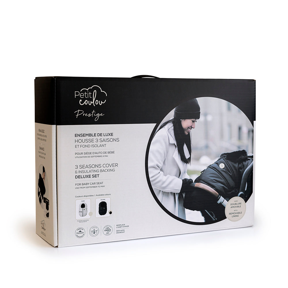 Petit coulou Luxury set: 3-season car seat cover & insulating base (-30°C to 15°C)