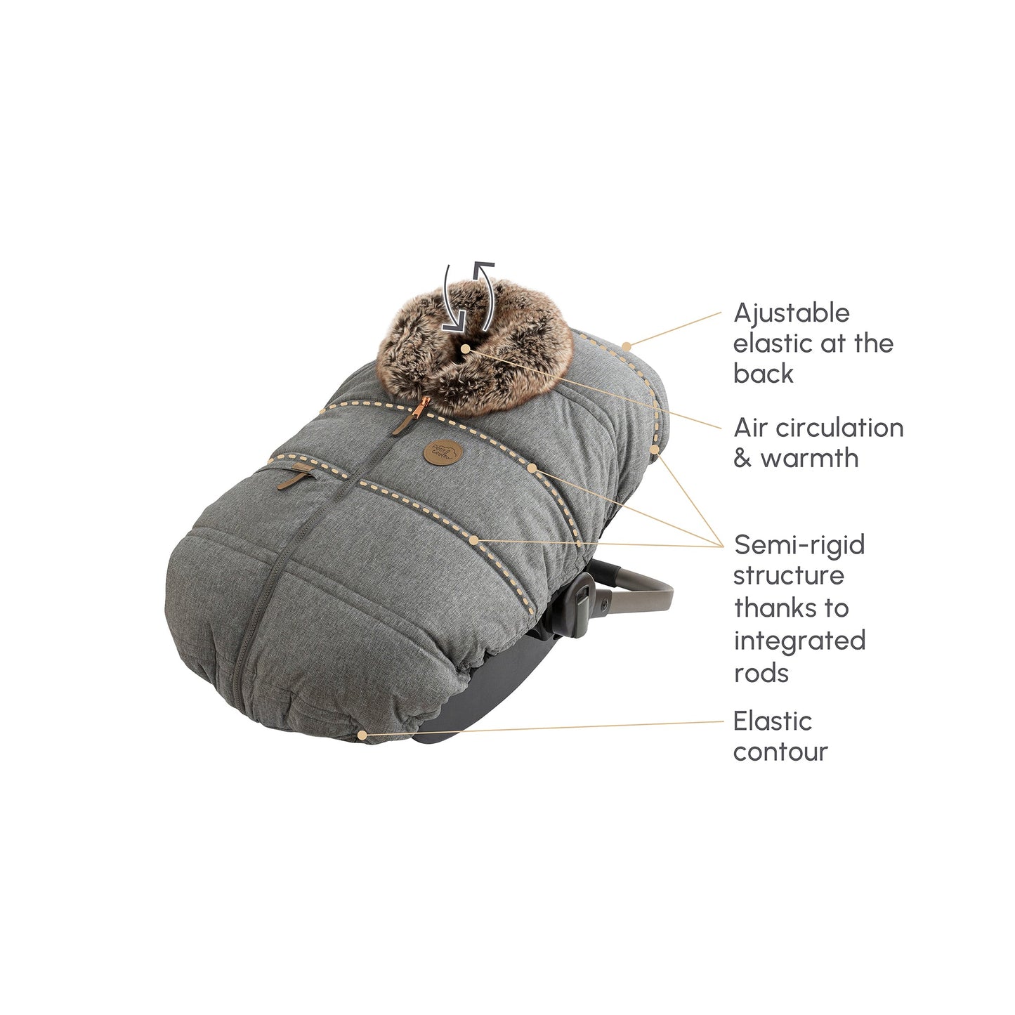 Petit coulou 3-season car seat cover - Classic Collection (-30°C to 15°C)