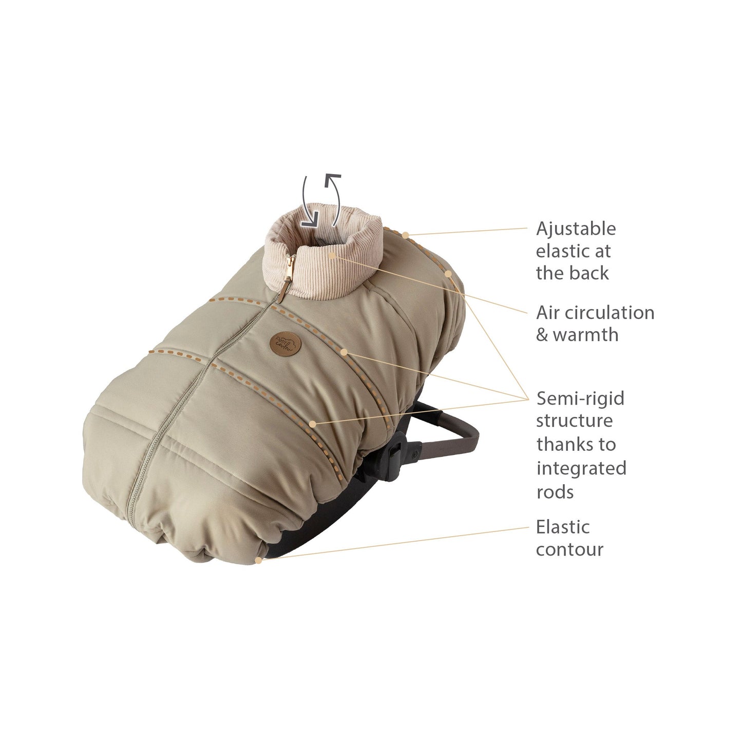Petit coulou Lightweight car seat cover (-5°C to 15°C)