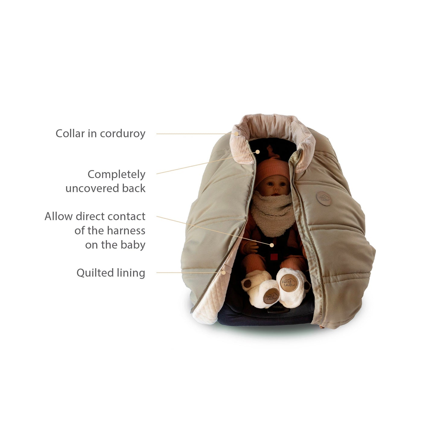 Petit coulou Lightweight car seat cover (-5°C to 15°C)