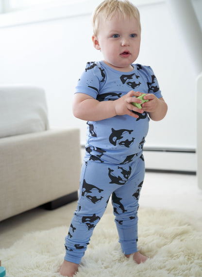 Rayon from Bamboo Short Sleeve Pajama Set (Orca Print)