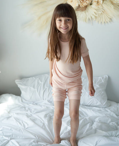Pyjama en rayonne de bambou avec haut à manches courtes et short — Blossom