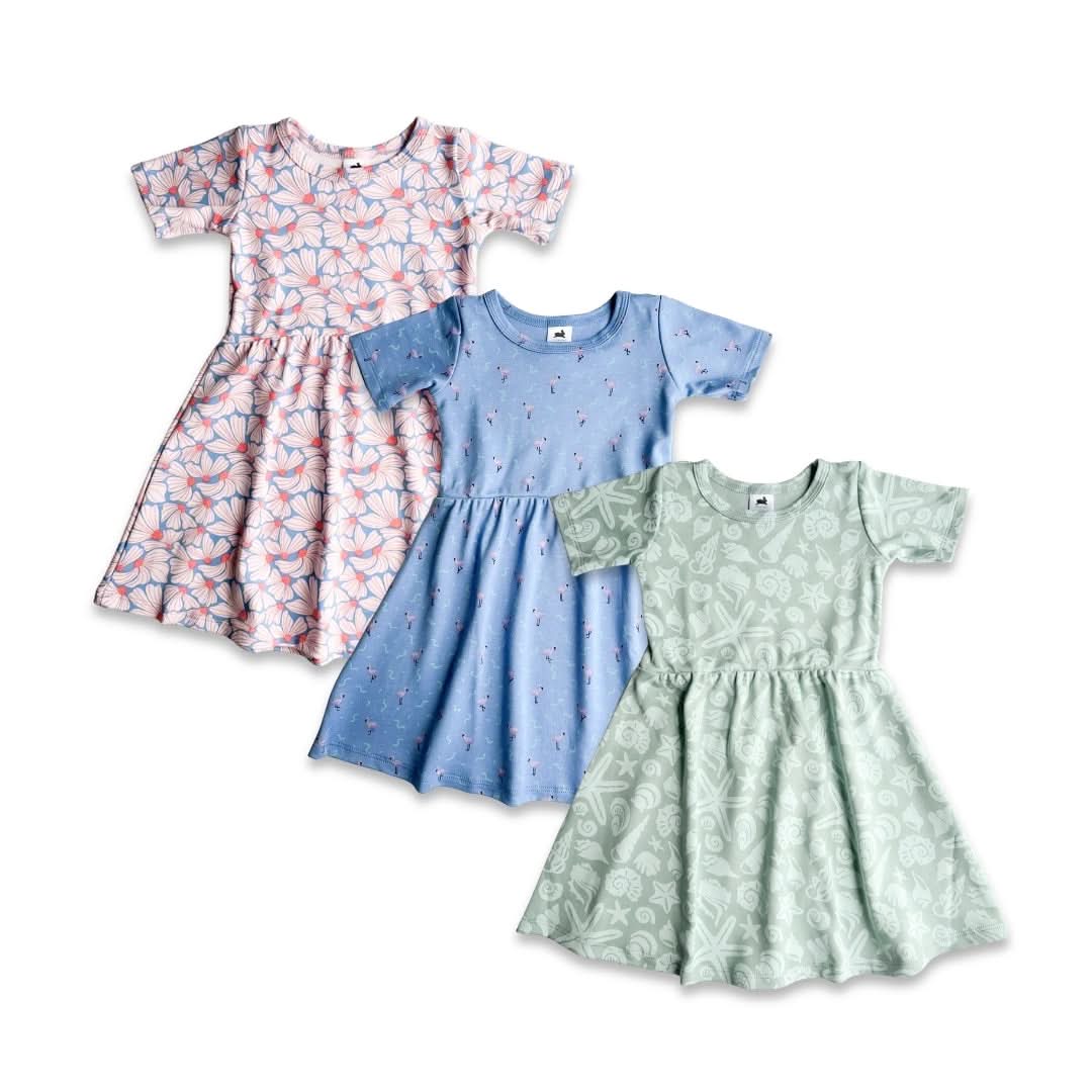 Robe Daphné en bambou pour bébé/enfant | Fête des flamants roses