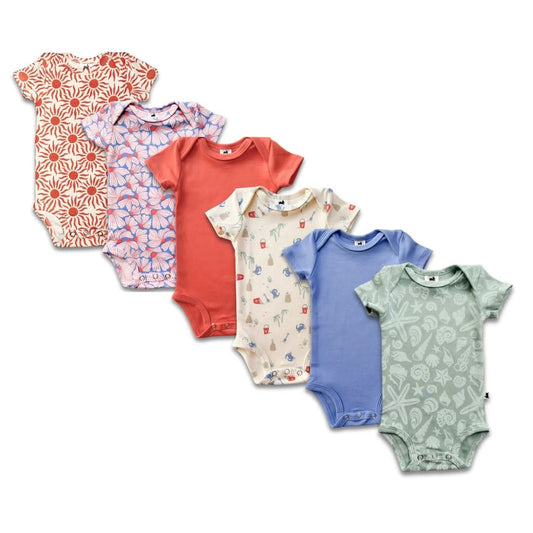 Bamboo Baby Short-Sleeved Onesie | Saltwater Floral