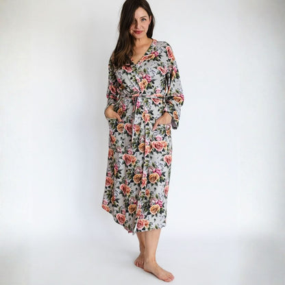Robe de chambre en bambou pour femme | Olive