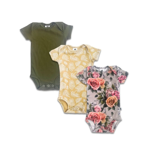 Baby Bamboo Onesie | Olive Rib